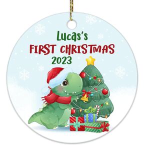 HYTURTLE Daddy & Mommy Enjoy Your Last Christmas in Peace and Quiet Ceramic Ornament Xmas Gifts for New Mom New Dad Mommy's First Christmas Ornament