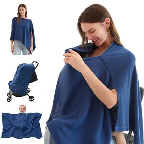 Momcozy Nursing Cover for Breastfeeding, Breathable Soft Privacy Poncho, Multi-Use Stroller Cover, Baby Blanket, and Stylish Scarf, Portable, Includes Laundry Bag