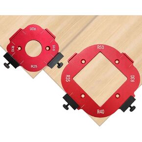 Woodworking Round Corner Radius Templates, Router Table Corner Radius Jig Wooden Board Arc Cutting Auxiliary Tool DIY Template R10/R15/R20/R25/R30/R35/R40/R50