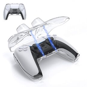 IINE Protective Case for PS5 Controller, Transparent Shell Storage Case with Magnetic Closure, Carrying Travel Case Joystick Protector for Playstation 5 DualSense Controller