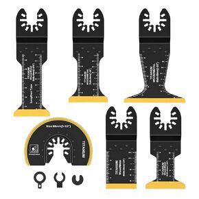 5pcs Titanium Oscillating Tool Blades for Metal Nails Hard Material and Wood Plastic - Multitool Blades Fit Dewalt Bosch Worx Milwaukee Ryobi