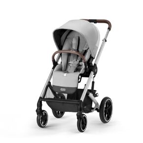 عربة أطفال Cybex Balios S Lux بمواجهة أمامية أو مواجهة للوالدين، مواضع مقعد بيد واحدة قابلة للطي ومتعددة الأوضاع، عربة أطفال بمقود جلدي قابل للتعديل لمدة 6 أشهر فما فوق، أسود عميق