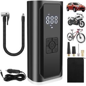 150PSI Tire Inflator Portable Air Compressor, DC 12V Car Tire Air Pump Portable, Air Compressor with LCD Screen, Portable Air Compressor for Car, Motorcycle, Bike, Ball, Car Accessories