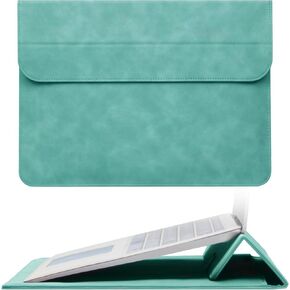 حقيبة كمبيوتر محمول Megoo مقاس 14 بوصة مع حامل لأجهزة الكمبيوتر المحمول Microsoft Surface 5/4/3 13.5 بوصة، MacBook Air 13.3 بوصة/13.6 بوصة/Pro 14.2 بوصة، حقيبة حمل نحيفة من البولي يوريثان لأجهزة Samsung Dell 13 بوصة 14 بوصة للكمبيوتر اللوحي Chromebook Not