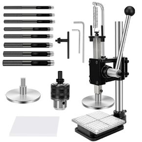 Leather Press,Leather Hole Puncher Leather Cutting Machine Hand Punching Machine for DIY Leather Craft Punching Holes Cutting, Forming Pressing,Install Rivets and Snap Buttons