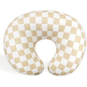 Nursing Pillow Cover,Removable Cover for Breastfeeding Pillows,Ultra-Soft Baby Nursing Pillow, Fits Newborn Feeding Pillow 22.5in*18in（Brown Checkerboard）