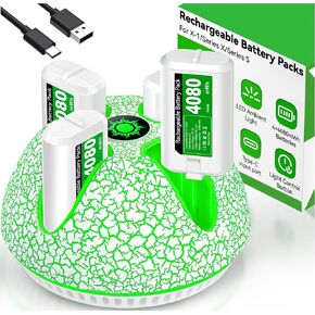 Charger for Rechargeable Xbox One Controller Battery Pack-4 X 3600mWh High Capacity Battery for Xbox One X S Elite/Series X S w/Long-Lasting Play-Fast Charging Accessory Kit for Xbox One (Black)