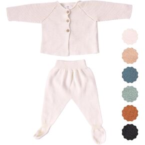 Newborn Girl Boy Clothes, 100% Organic Cotton, Knitted, Seamless, Soft and Breathable Baby Clothing