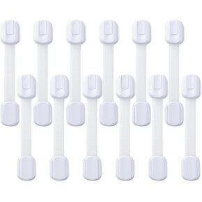 Cabinet Locks Baby Proofing -（8 Pack） Child Proof Cabinet Locks，Fridge，Oven ，Toilet Seat， Kitchen，Cupboard Appliance，Child Proof Door Lock - Multi Purpose Adjustable Strap No Drill No Screws