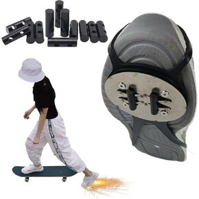 Skateboard Friction Spark Pad Shoe Surfboard Sole Flint Boot Cover Adjustable Longboard Footwear Sliders ​Plate Patinetas Accessory Outdoor Tool (10 * Flint Pad (NO Shoe Cover))