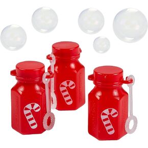 Fun Express Candy Cane Mini Bubble Bottles Bulk 48 Pc