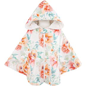 GFU طفل مقعد السيارة المعطف، دافئ الأطفال مقنعين معطف المعطف، غطاء مقعد السيارة الشتاء لطفلة، لينة ومريحة بطانية مقعد السيارة للأطفال الرضع، والزهور الوردية in Kuwait