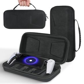 Kabinka PS Portal Case holds Playstation Portal,Headset,Charger and More PS5 Accessories,Nylon PS5 Portal Travel Handbag with PC Clear Cover Case and 2 PS Portal Screen Protector(Black)
