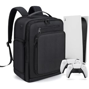 Gaming Backpack for PS5, Protective Travel Carrying Case Compatible with Playstation 5 Console, Portable Monitor, 15.6"Laptop, Headset, Game Discs, and Gaming Accessories Gifts for Men