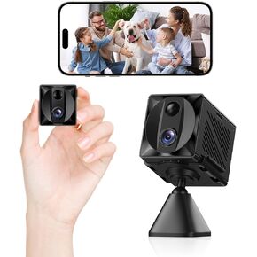 Mini Camera WiFi Hidden Spy Camera, 5G Wireless Indoor Security Camera, 4k Surveillance Nanny Cam Pet Camera Car Camera,100 Days Battery Life