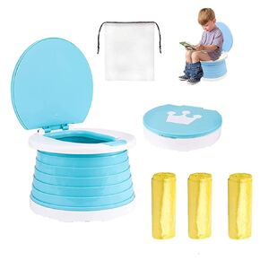 portable, foldable potty seat for toddler, Training Toilet Seat Emergency Toilet for Car, Camping, Outdoor, indoor (grey, small)