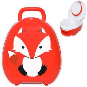 My Carry Potty - Grey Pastel Travel Potty, Award-Winning Portable Toddler Toilet Seat for Kids to Take Everywhere