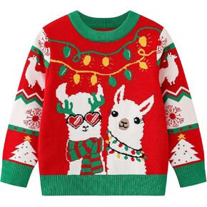 Kids Ugly Christmas Sweater Girls Boys Funny Holiday Pullover Knitwear for Aged 2-8