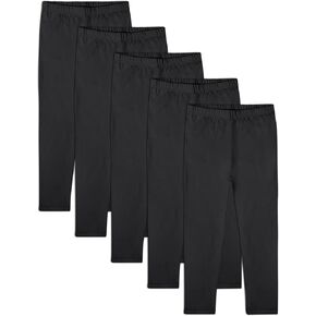 FEQO 5 Pack Toddler and Baby Girls Cotton Leggings Pants Full Length Basic Leggings Stretchy Leggings Tight Pants