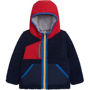 Carter's Baby Boys Midweight Reversible Sherpa-to-Poly Hooded Jacket