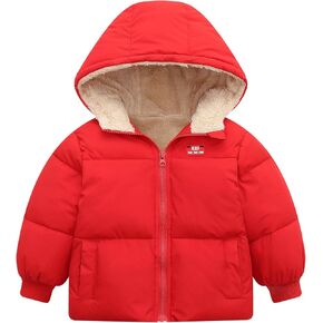 معاطف شتوية للأطفال، ملابس خارجية للأطفال الصغار والرضع والأولاد والبنات سترة خفيفة منتفخة دافئة بغطاء للرأس لمدة 2-7 سنوات in Kuwait