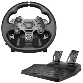 GuileKeys AP7 Racing Wheel, 270° Race Steering Wheel with Pedals and Shift Paddles for PS4, PS3, Switch, PC, Xbox One, Xbox 360, Android