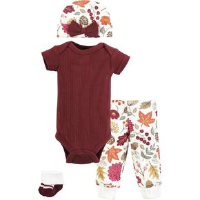 Hudson Baby Unisex Thermal Preemie Layette Set 4pc Short Sleeve Outfit