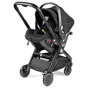 Peg Perego City Loop Stroller Frame with Primo Viaggio 4-35 Urban Mobility Infant Car Seat - Latch-Equipped Baseless Design | Compact Travel System for Air Travel & Urban Living