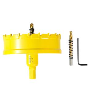 4-1/8"(105MM) TCT Hole Saw Kit Upgrade Heavy Duty Carbide Hole Saw Drill Bits with Titanium-Plated Pilot Drill bit for Hard Metal,Alloy,Aluminum,Stainless Steel,Plastic,Iron