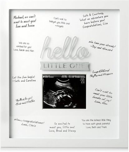 Pearhead Hello Little One Guest Signature Frame, Baby Shower Alternative Guest Book, Baby Girl or Baby Boy Sonogram Ultrasound Photo Frame in Saudi Arabia