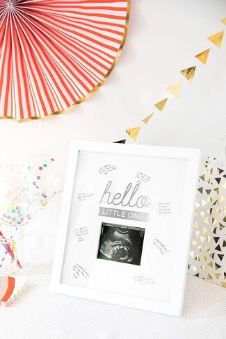 Pearhead Hello Little One Guest Signature Frame, Baby Shower Alternative Guest Book, Baby Girl or Baby Boy Sonogram Ultrasound Photo Frame in Saudi Arabia