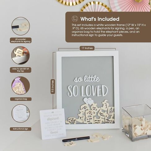 Pearhead Hello Little One Guest Signature Frame, Baby Shower Alternative Guest Book, Baby Girl or Baby Boy Sonogram Ultrasound Photo Frame in Saudi Arabia