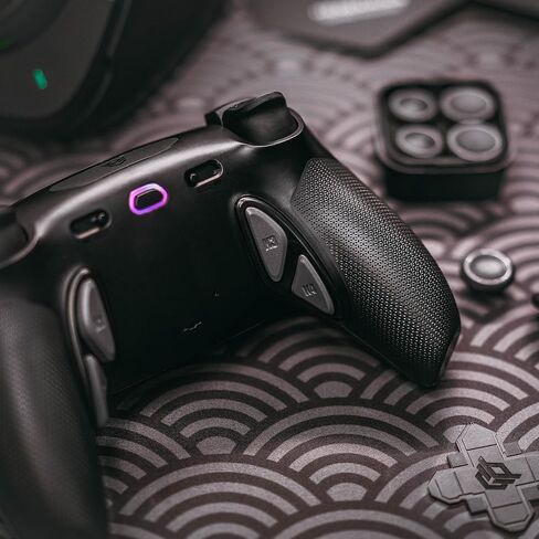 HEXGAMING PHANTOM Pro Controller with 4 Remappable Buttons, 6 Remapping Profiles, 8 Interchangeable Analog Stick, and Adjustable Triggers Compatible with ps5, PC, Mobile - Hall Effect Shadow Gray in Kuwait