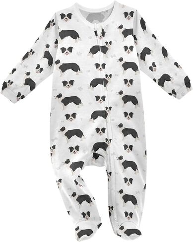Dussdil Baby One-Piece Footies Newborn Rompers Pajamas Cotton Footed Pjs for Sleep Play Boys Girls in Kuwait