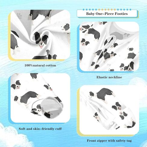 Dussdil Baby One-Piece Footies Newborn Rompers Pajamas Cotton Footed Pjs for Sleep Play Boys Girls in Kuwait