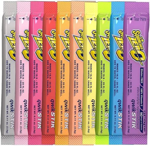 Generic Sqwiincher Zero 10 Flavor Qwik Stik Assorted Sugar-Free Electrolyte Powdered Beverage Mix (500) in Saudi Arabia