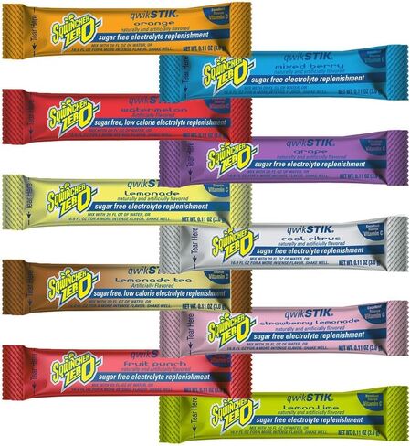 Generic Sqwiincher Zero 10 Flavor Qwik Stik Assorted Sugar-Free Electrolyte Powdered Beverage Mix (500) in Saudi Arabia