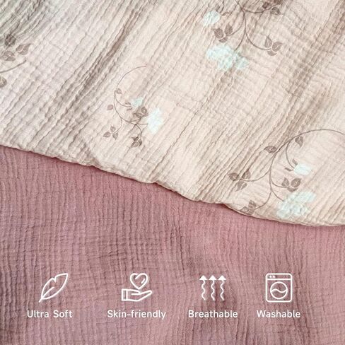 Muslin Breast Feeding Cover for Mom, Privacy Breathable Nursing Cover with Arch Neckline, 100% Cotton Nursing Apron, Floral and Pink in Saudi Arabia