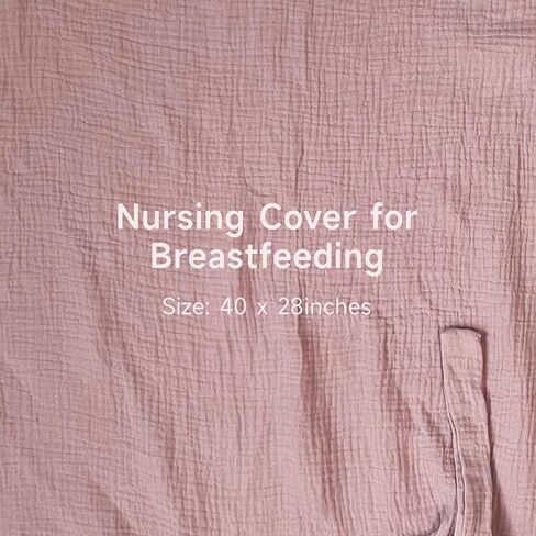 Muslin Breast Feeding Cover for Mom, Privacy Breathable Nursing Cover with Arch Neckline, 100% Cotton Nursing Apron, Floral and Pink in Saudi Arabia
