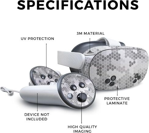 Carbon Fiber VR Skin Compatible with Meta Quest 3S - Shadow Concrete - Premium 3M Vinyl Protective Wrap Decal Cover - Easy to Apply | Crafted in The USA by MightySkins in Kuwait