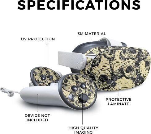 Carbon Fiber VR Skin Compatible with Meta Quest 3S - Shadow Concrete - Premium 3M Vinyl Protective Wrap Decal Cover - Easy to Apply | Crafted in The USA by MightySkins in Kuwait