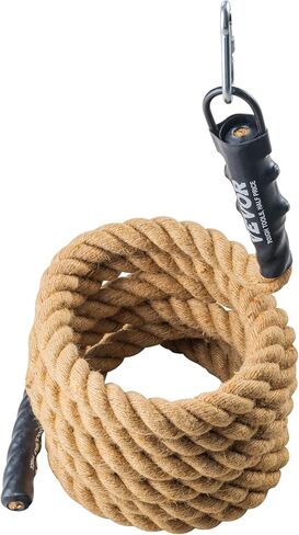 حبل تسلق الصالة الرياضية من VEVOR، قطر 1.5 بوصة، حبل تدريب اللياقة البدنية بطول 15 قدمًا، حبل تدريب اللياقة البدنية للبالغين، حبل تسلق للياقة البدنية وتدريب القوة، تمرين التسلق، التمرين المنزلي in Kuwait