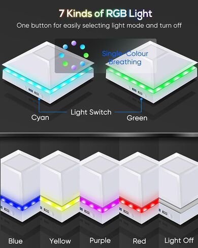 Upgrade RGB Cooling Fan for Xbox Series X with Dust Cover Filter, Colorful LED Light Cooler System Accessories with Low Noise 3 Levels Adjustable Speed Fan (White) in Saudi Arabia