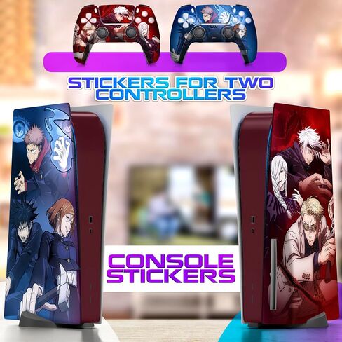 Jujutsu Kaisen Ps5 Anime Skin Ps5 Controller Skin - Ps5 ملصق الجلد Ps5 Controller Wrap Ps5 جلود لإصدار قرص وحدة التحكم PlayStation ملصق لغطاء وحدة تحكم ألعاب الفيديو Ps5 ملحقات Ps5 in Kuwait