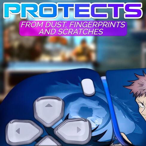 PS5 Skin for Console Disc Version and 2 Controllers, Red Anime Decal | Sturdy Vinyl Cover for PlayStation 5, Fade and Scratch Resistant - Fingerprint Resistant Wrap for a Stylish Console Upgrade in Kuwait