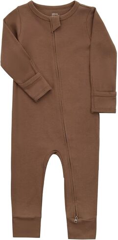 Aablexema Baby Cotton Fooltess Pajamas with Mitten, 3-pack Infant Romper Zip Up One Piece Jumpsuits Outfit in Saudi Arabia