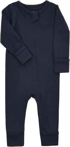 Aablexema Baby Cotton Fooltess Pajamas with Mitten, 3-pack Infant Romper Zip Up One Piece Jumpsuits Outfit in Saudi Arabia