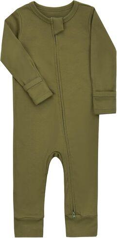 Aablexema Baby Cotton Fooltess Pajamas with Mitten, 3-pack Infant Romper Zip Up One Piece Jumpsuits Outfit in Saudi Arabia