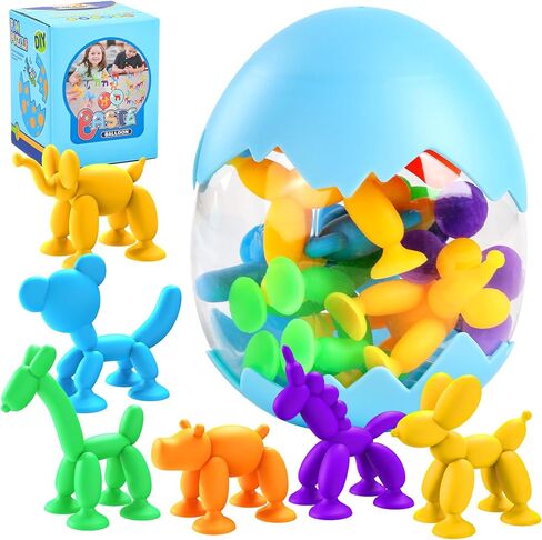 Bath Toys 6 PCS Suction Cup Toys Sensory Toys for Kids Ages 4-8 Boys Girls Stress Release Toys Travel Toys Suction Cup Toys Silicone in Saudi Arabia
