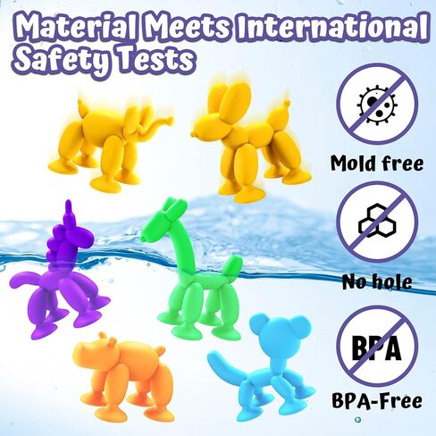 Bath Toys 6 PCS Suction Cup Toys Sensory Toys for Kids Ages 4-8 Boys Girls Stress Release Toys Travel Toys Suction Cup Toys Silicone in Saudi Arabia